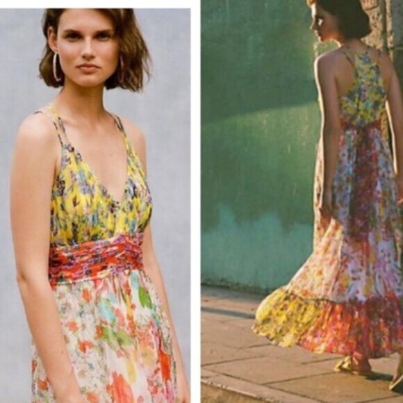 Anthropologie Dresses & Skirts - Anthropologie | Women's Multicolor Malibu Floral Maxi Dress Size 12